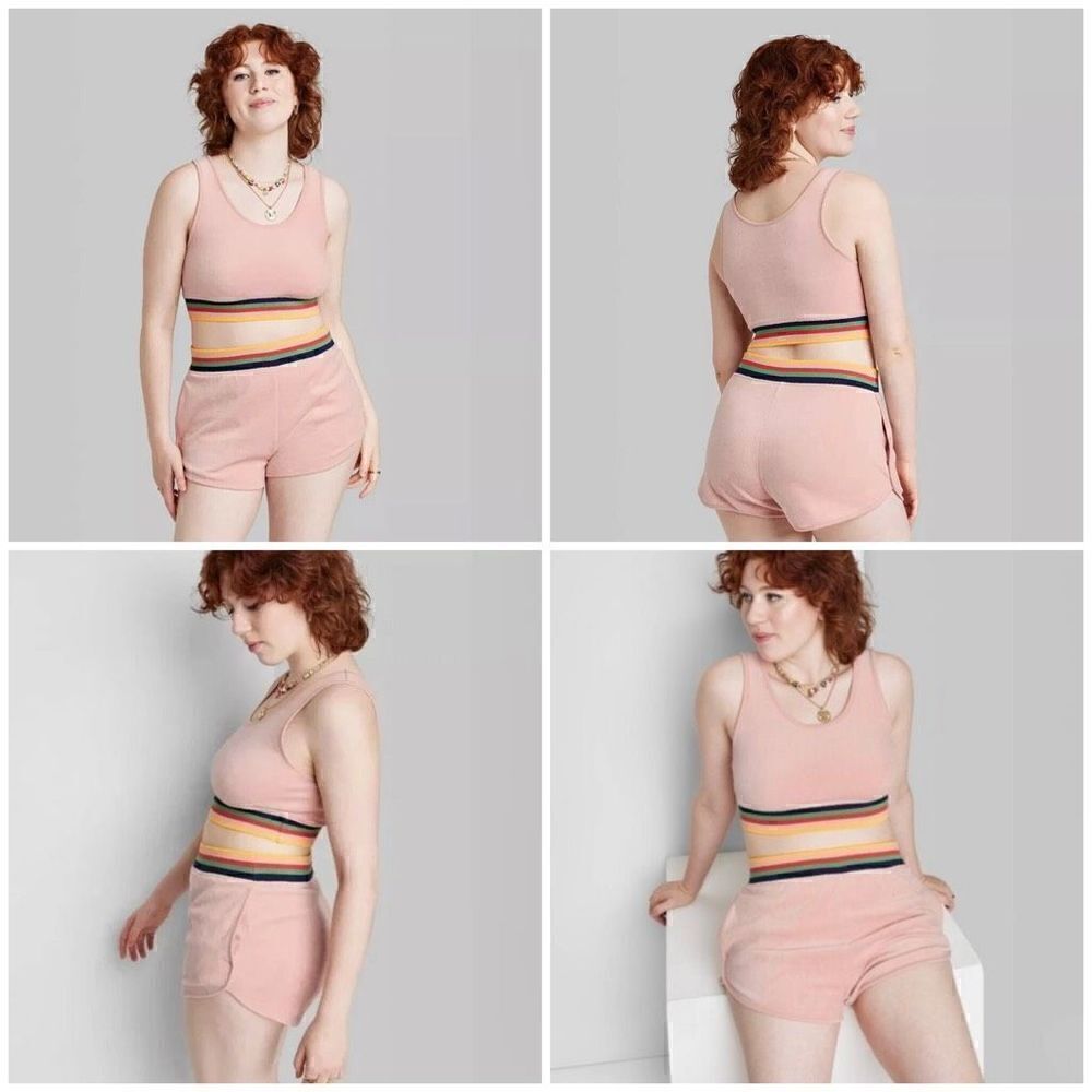 BOGO-Women' Mid-Rie Velour Track Shorts - Wild Fable-Small